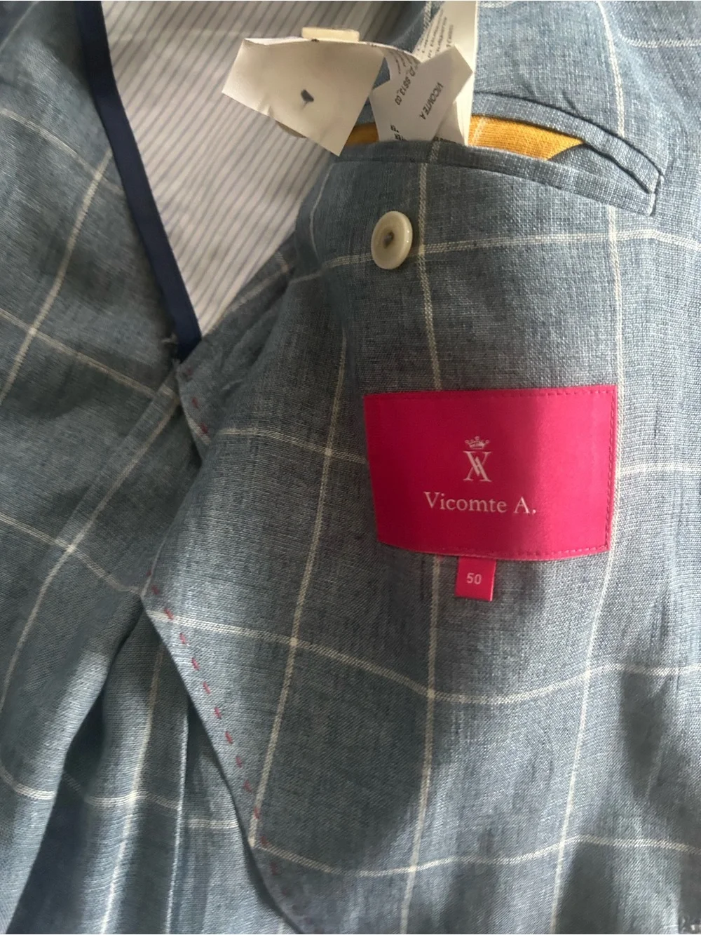 Vicomte A. Linen blue blazer 50